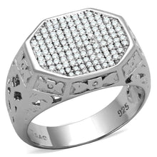 Load image into Gallery viewer, TS229 - Rhodium 925 Sterling Silver Ring with AAA Grade CZ  in Clear