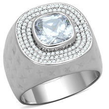 Load image into Gallery viewer, TS231 - Rhodium 925 Sterling Silver Ring with AAA Grade CZ  in Clear