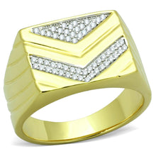 Load image into Gallery viewer, TS234 - Gold+Rhodium 925 Sterling Silver Ring with AAA Grade CZ  in Clear