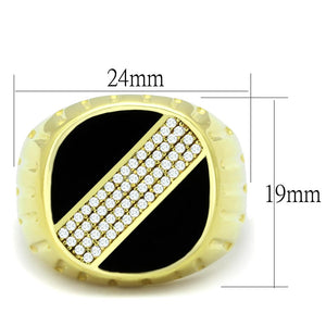 TS235 - Gold 925 Sterling Silver Ring with AAA Grade CZ  in Clear