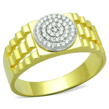 Load image into Gallery viewer, TS237 - Gold+Rhodium 925 Sterling Silver Ring with AAA Grade CZ  in Clear