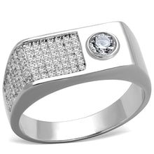 Load image into Gallery viewer, TS239 - Rhodium 925 Sterling Silver Ring with AAA Grade CZ  in Clear