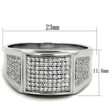 Load image into Gallery viewer, TS241 - Rhodium 925 Sterling Silver Ring with AAA Grade CZ  in Clear