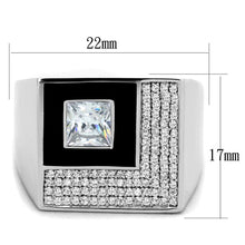 Load image into Gallery viewer, TS242 - Rhodium 925 Sterling Silver Ring with AAA Grade CZ  in Clear