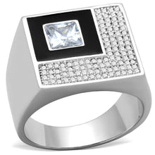 Load image into Gallery viewer, TS242 - Rhodium 925 Sterling Silver Ring with AAA Grade CZ  in Clear