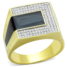 Load image into Gallery viewer, TS245 - Gold+Rhodium 925 Sterling Silver Ring with AAA Grade CZ  in Clear