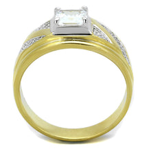 Load image into Gallery viewer, TS247 - Gold+Rhodium 925 Sterling Silver Ring with AAA Grade CZ  in Clear