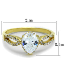 Load image into Gallery viewer, TS248 - Gold 925 Sterling Silver Ring with AAA Grade CZ  in Clear