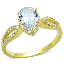 Load image into Gallery viewer, TS248 - Gold 925 Sterling Silver Ring with AAA Grade CZ  in Clear