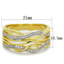 Load image into Gallery viewer, TS253 - Gold+Rhodium 925 Sterling Silver Ring with AAA Grade CZ  in Clear