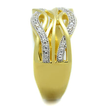 Load image into Gallery viewer, TS253 - Gold+Rhodium 925 Sterling Silver Ring with AAA Grade CZ  in Clear