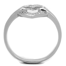 Load image into Gallery viewer, TS256 - Rhodium 925 Sterling Silver Ring with AAA Grade CZ  in Clear