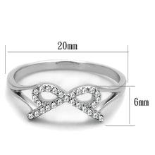 Load image into Gallery viewer, TS259 - Rhodium 925 Sterling Silver Ring with AAA Grade CZ  in Clear