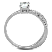 Load image into Gallery viewer, TS261 - Rhodium 925 Sterling Silver Ring with AAA Grade CZ  in Clear