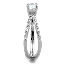 Load image into Gallery viewer, TS261 - Rhodium 925 Sterling Silver Ring with AAA Grade CZ  in Clear