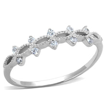 Load image into Gallery viewer, TS262 - Rhodium 925 Sterling Silver Ring with AAA Grade CZ  in Clear