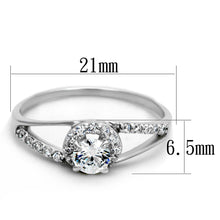 Load image into Gallery viewer, TS263 - Rhodium 925 Sterling Silver Ring with AAA Grade CZ  in Clear