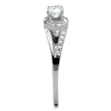 Load image into Gallery viewer, TS263 - Rhodium 925 Sterling Silver Ring with AAA Grade CZ  in Clear