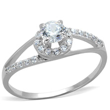 Load image into Gallery viewer, TS263 - Rhodium 925 Sterling Silver Ring with AAA Grade CZ  in Clear