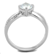 Load image into Gallery viewer, TS264 - Rhodium 925 Sterling Silver Ring with AAA Grade CZ  in Clear