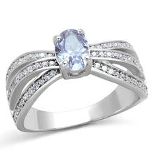 Load image into Gallery viewer, TS265 - Rhodium 925 Sterling Silver Ring with AAA Grade CZ  in Light Amethyst