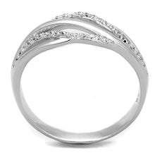 Load image into Gallery viewer, TS268 - Rhodium 925 Sterling Silver Ring with AAA Grade CZ  in Clear