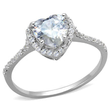 Load image into Gallery viewer, TS270 - Rhodium 925 Sterling Silver Ring with AAA Grade CZ  in Clear