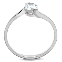 Load image into Gallery viewer, TS272 - Rhodium 925 Sterling Silver Ring with AAA Grade CZ  in Clear