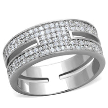 Load image into Gallery viewer, TS273 - Rhodium 925 Sterling Silver Ring with AAA Grade CZ  in Clear