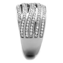 Load image into Gallery viewer, TS274 - Rhodium 925 Sterling Silver Ring with AAA Grade CZ  in Clear