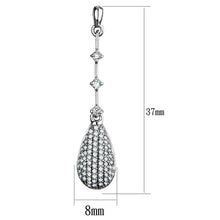 Load image into Gallery viewer, TS292 - Rhodium 925 Sterling Silver Earrings with AAA Grade CZ  in Clear