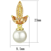 Load image into Gallery viewer, TS298 - Gold 925 Sterling Silver Earrings with Synthetic Pearl in White