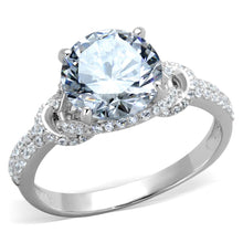 Load image into Gallery viewer, TS304 - Rhodium 925 Sterling Silver Ring with AAA Grade CZ  in Clear