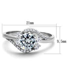 Load image into Gallery viewer, TS305 - Rhodium 925 Sterling Silver Ring with AAA Grade CZ  in Clear