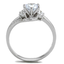 Load image into Gallery viewer, TS305 - Rhodium 925 Sterling Silver Ring with AAA Grade CZ  in Clear