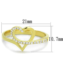 Load image into Gallery viewer, TS308 - Gold 925 Sterling Silver Ring with AAA Grade CZ  in Clear