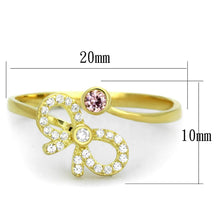 Load image into Gallery viewer, TS309 - Gold 925 Sterling Silver Ring with AAA Grade CZ  in Rose