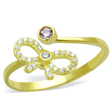 Load image into Gallery viewer, TS309 - Gold 925 Sterling Silver Ring with AAA Grade CZ  in Rose