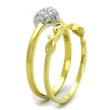 Load image into Gallery viewer, TS311 - Gold+Rhodium 925 Sterling Silver Ring with AAA Grade CZ  in Clear