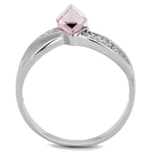 Load image into Gallery viewer, TS313 - Rhodium 925 Sterling Silver Ring with Top Grade Crystal  in Light Rose