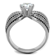 Load image into Gallery viewer, TS314 - Rhodium 925 Sterling Silver Ring with AAA Grade CZ  in Clear