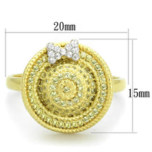 Load image into Gallery viewer, TS320 - Gold+Rhodium 925 Sterling Silver Ring with AAA Grade CZ  in Topaz