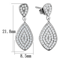 Load image into Gallery viewer, TS325 - Rhodium 925 Sterling Silver Earrings with AAA Grade CZ  in Clear