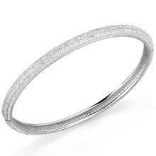 Load image into Gallery viewer, TS328 - Rhodium 925 Sterling Silver Bangle with AAA Grade CZ  in Clear