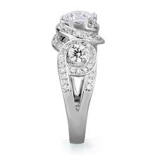 Load image into Gallery viewer, TS332 - Rhodium 925 Sterling Silver Ring with AAA Grade CZ  in Clear