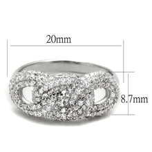 Load image into Gallery viewer, TS334 - Rhodium 925 Sterling Silver Ring with AAA Grade CZ  in Clear