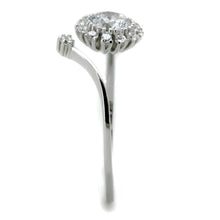 Load image into Gallery viewer, TS335 - Rhodium 925 Sterling Silver Ring with AAA Grade CZ  in Clear