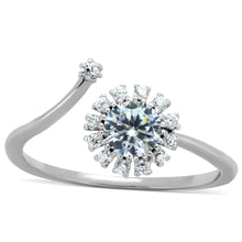 Load image into Gallery viewer, TS335 - Rhodium 925 Sterling Silver Ring with AAA Grade CZ  in Clear