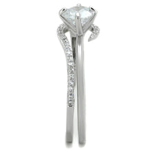 Load image into Gallery viewer, TS336 - Rhodium 925 Sterling Silver Ring with AAA Grade CZ  in Clear