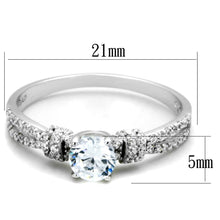 Load image into Gallery viewer, TS337 - Rhodium 925 Sterling Silver Ring with AAA Grade CZ  in Clear